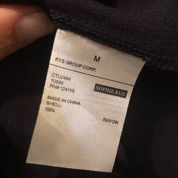 Sophie Rue Cross Back Detail Navy Blouse - Picture 11 of 12